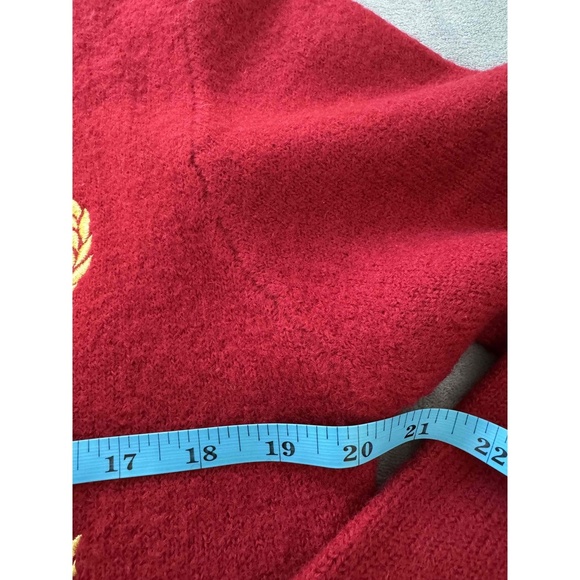 Karen Kane Red Embroidered Crests Open Front Womens Bolero Jacket Large - Picture 6 of 6